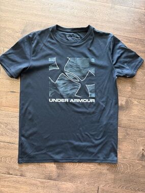 Under Armour Black Short-Sleeve Performance Tee with White Logo